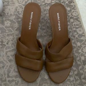 Marc Fisher cognac brown mules. Size 6.5.